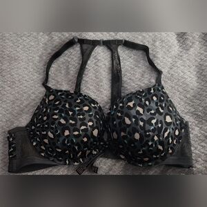 Victoria's Secret Gray With Cheetah Print Bra Size 36 C